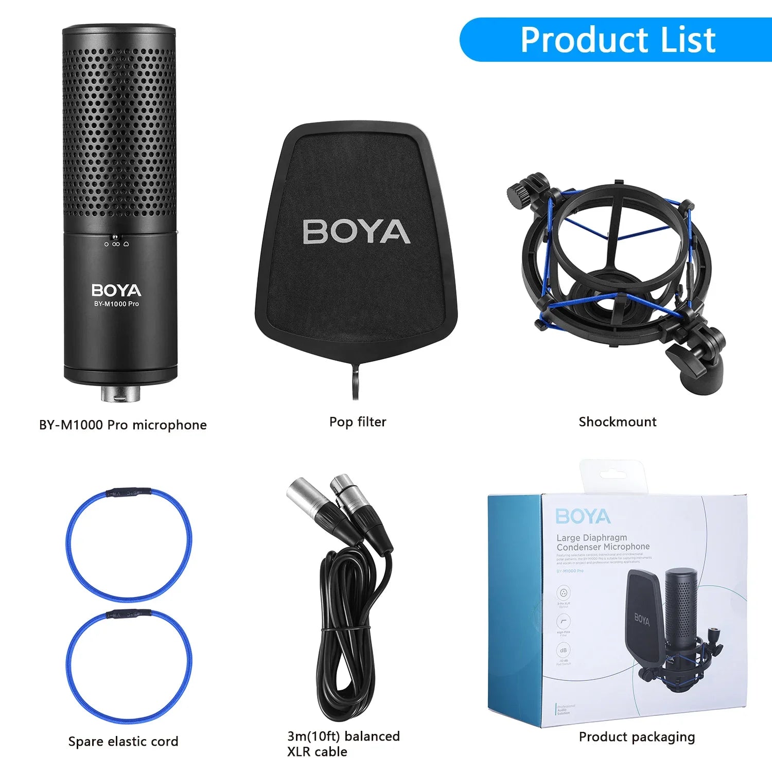Professional Large Diaphragm Condenser Microphone with Filter