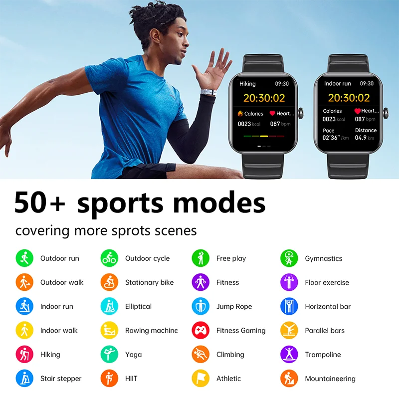 Fitness Smart Watch with Body Temp & Blood Pressure – Pink Silicone Strap