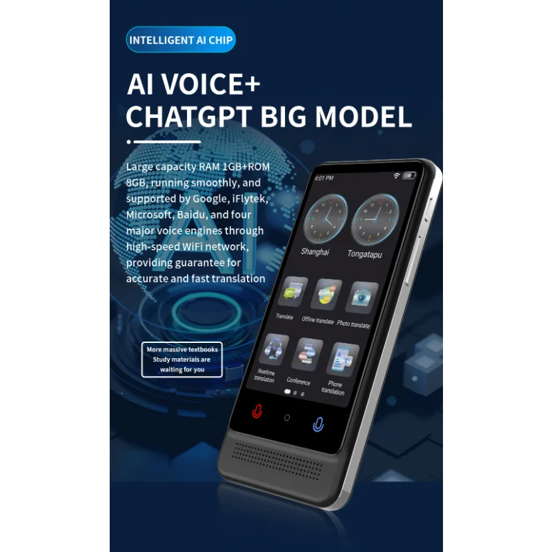 Smart M12 Travel Translator 137 Languages, Offline Mode, Photo Translation, 4" IPS Screen
