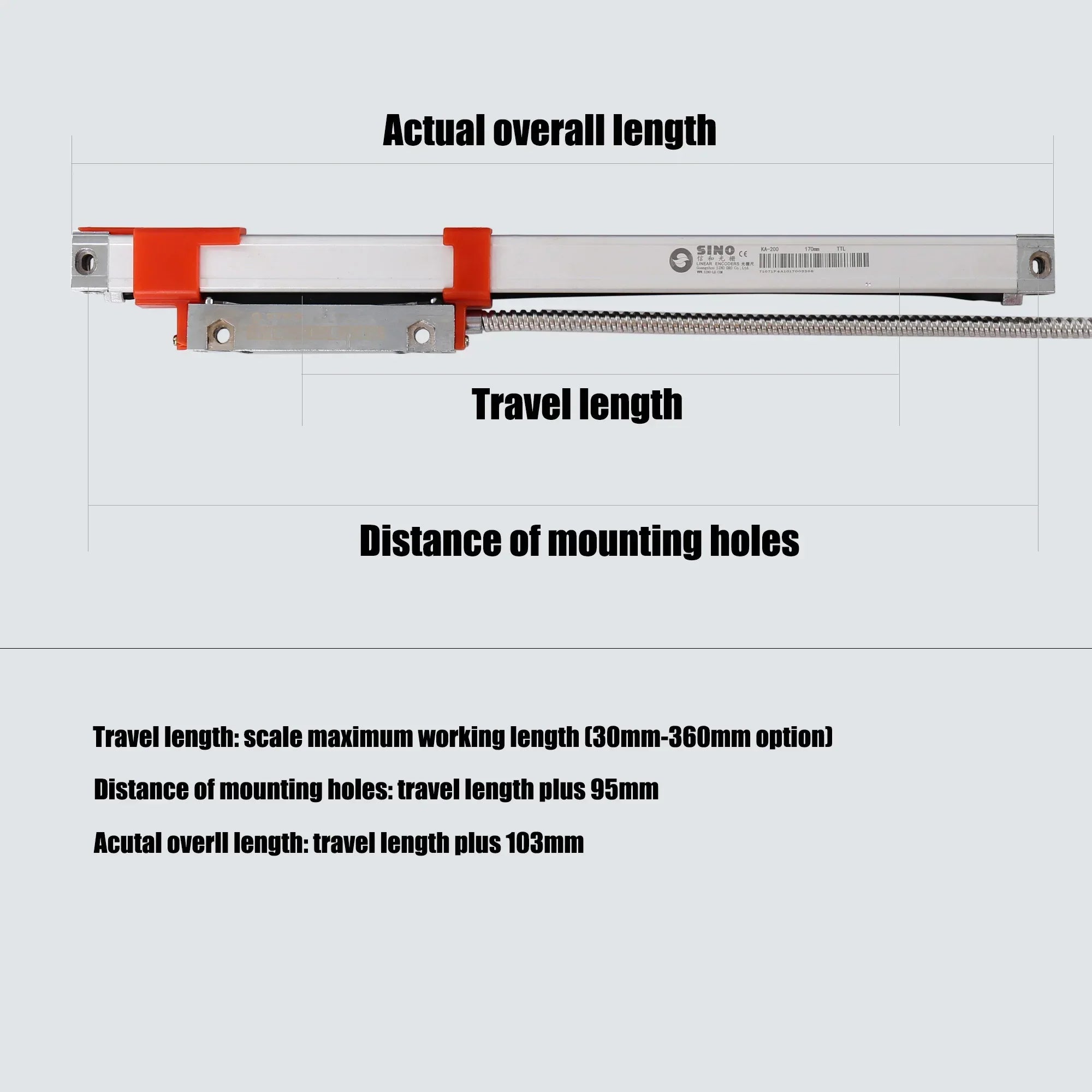 16x16mm Compact Linear Ruler 50mm Travel, TTL Signal