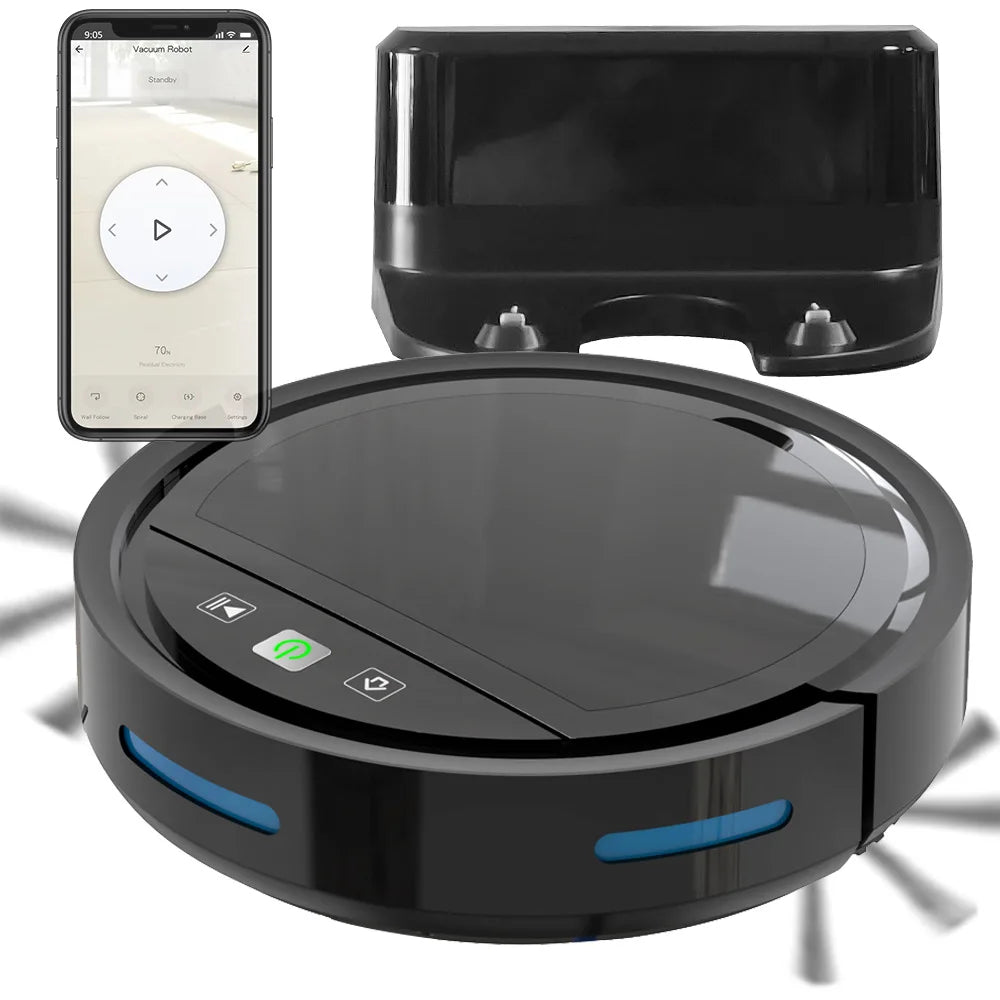 2-in-1 Robot Vacuum & Mop with Remote Control and Compact Design
