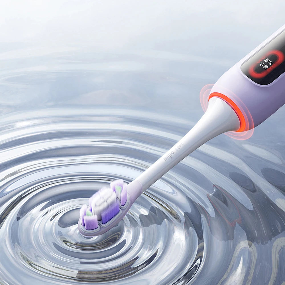 Smart Sonic Toothbrush with Display – 4 Cleaning Modes, 180-Day Battery, Travel Lock, Purple