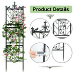 Tall Outdoor Garden Trellis Fence for Climbing Plants – Set of 6 Panels