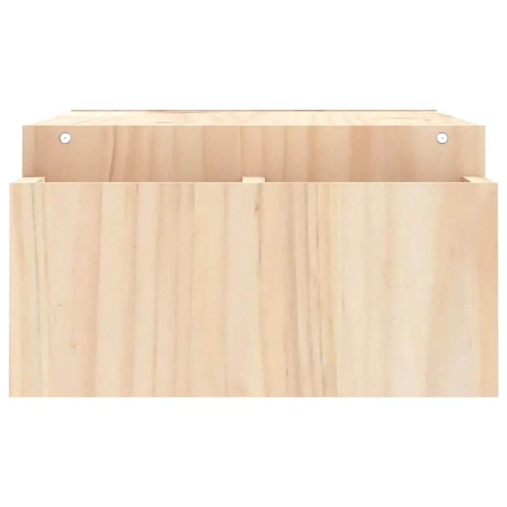 100cm Solid Pine Wood Monitor Stand with Storage Slots & Riser Shelf