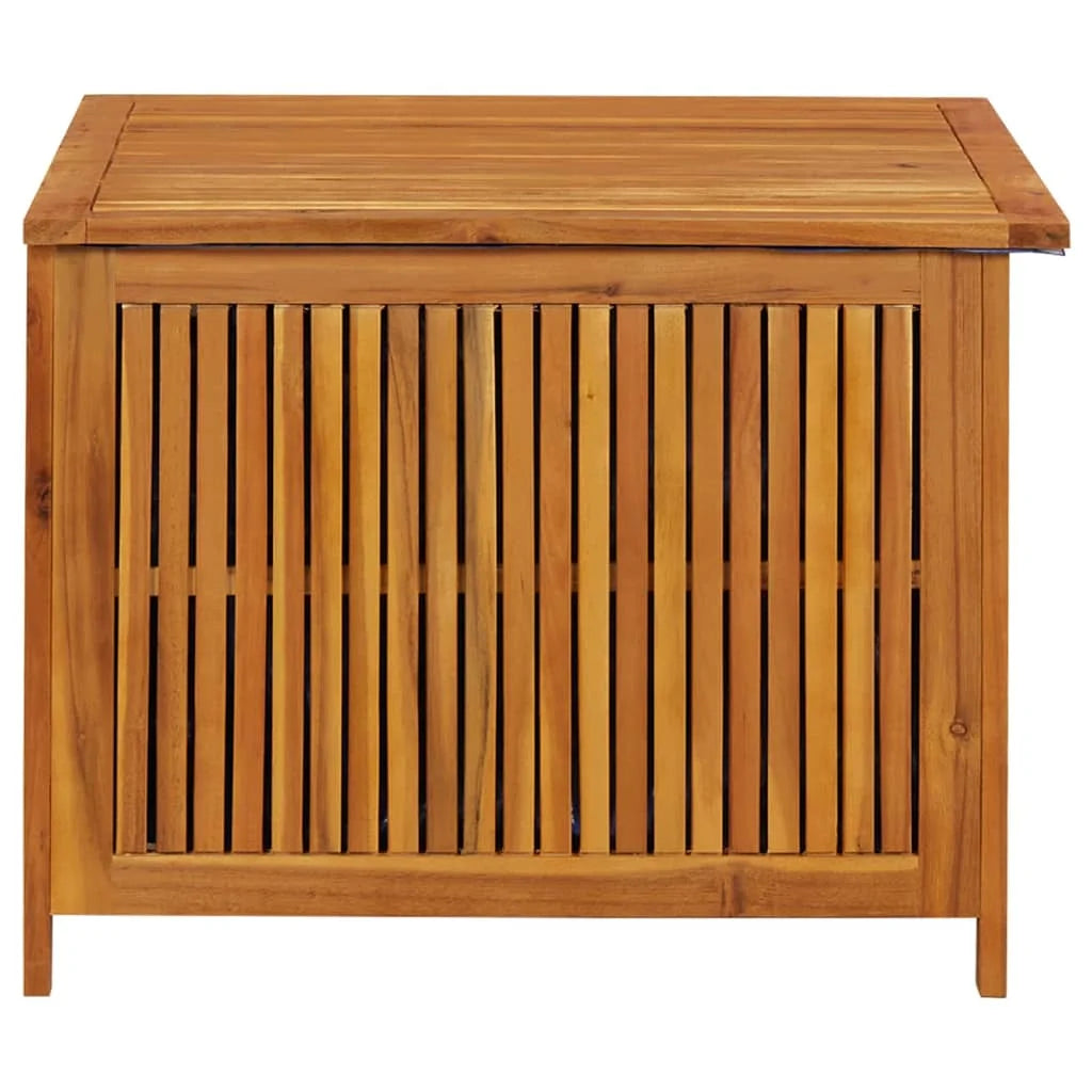Outdoor Wooden Storage Box 75x75x58cm with Water-Resistant Liner – Solid Acacia