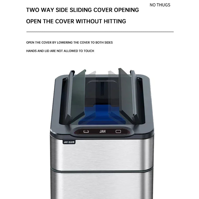 15L Smart White Trash Bin with Automatic Lid