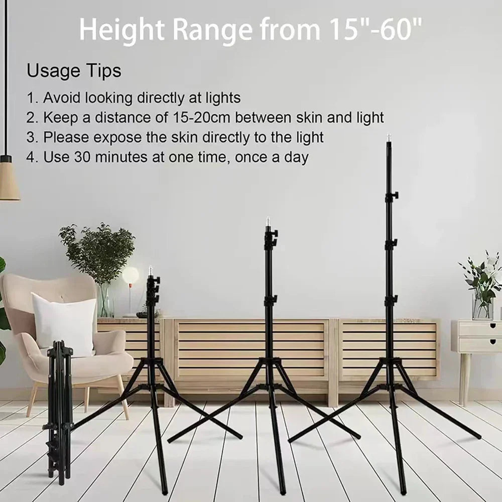 Full Body Red Light Therapy Panel with Tripod – 4 Tubes