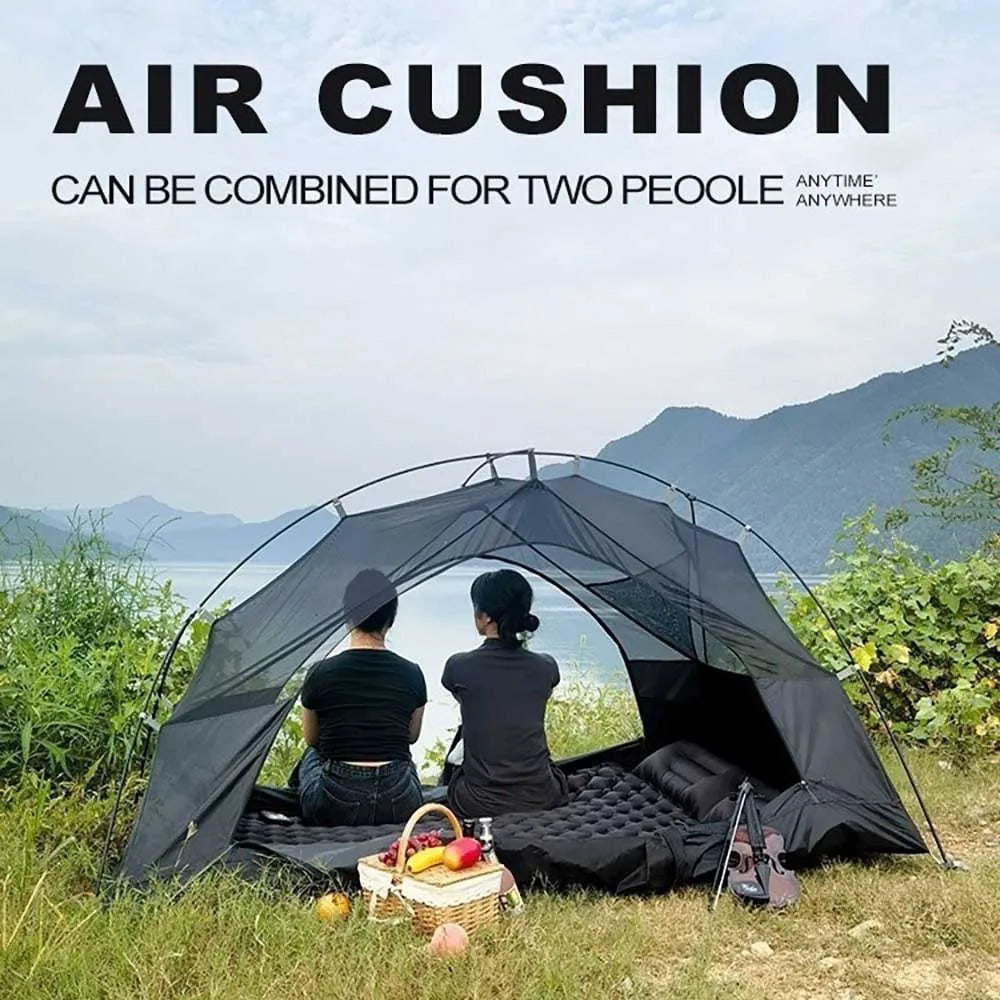 Portable Double Inflatable Camping Mattress Self-Inflating Sleeping Pad for Hiking, Beach & Outdoor Adventures