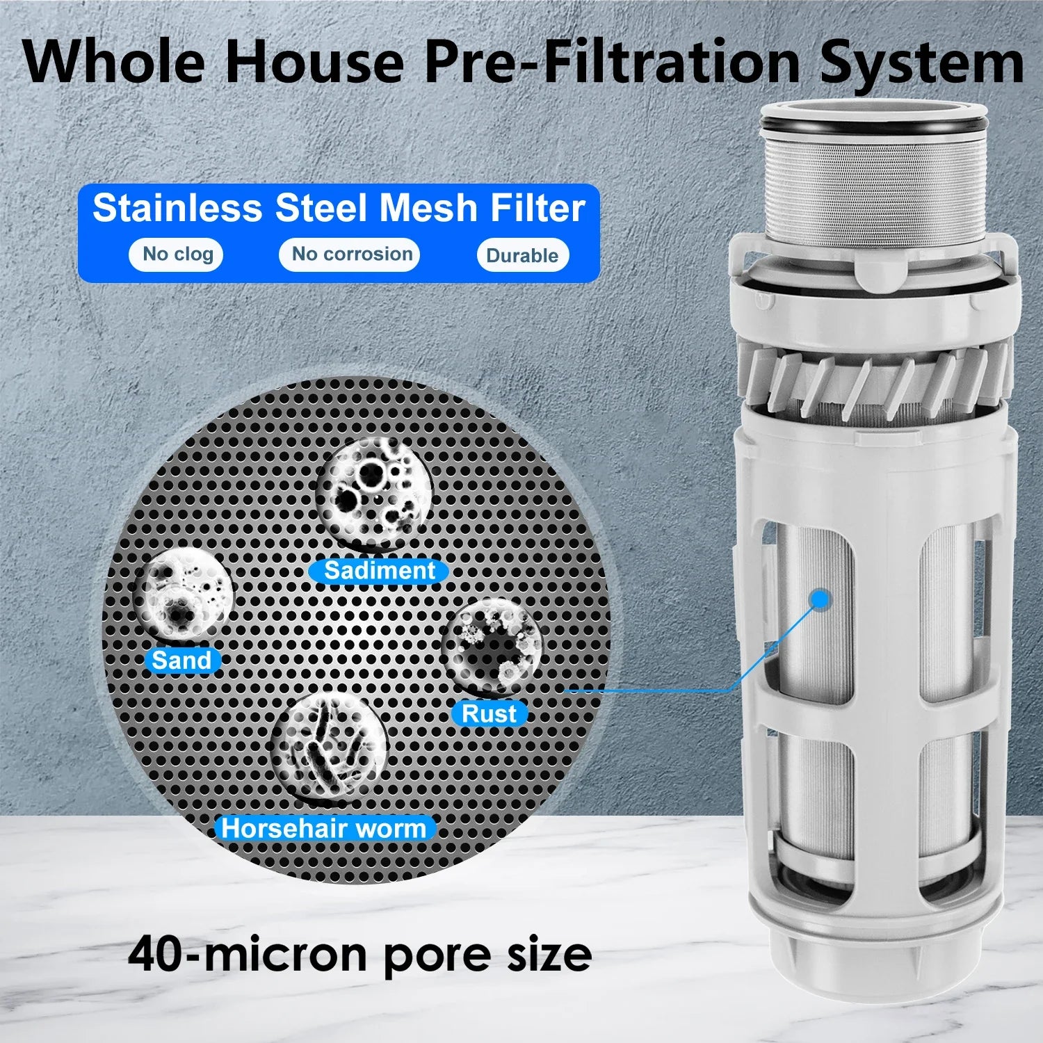 Full-Automatic Backwash Pre-Filter for Home Water System 5,000L/h