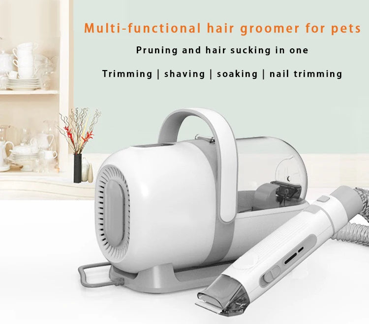Portable Pet Grooming Vacuum with Fur Removal Brush – Quiet Cleaner for Dogs and Cats