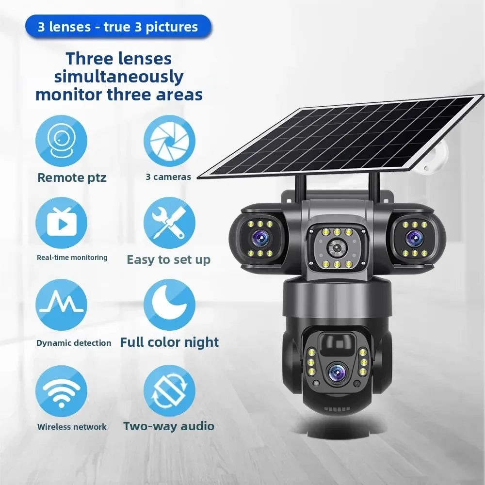 Rechargeable WiFi Outdoor Security Camera with Solar Power, HD 1080p & Auto Tracking