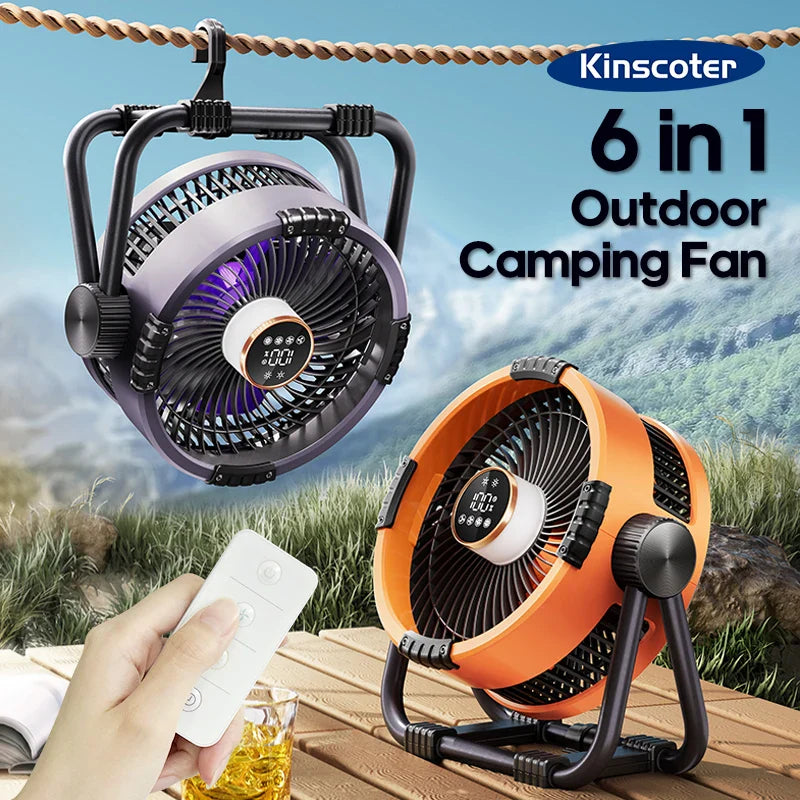 Wireless Outdoor Tent Fan 4-Speed with Remote Control