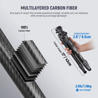 Lightweight Travel Tripod 62" with 360° Rotation & Arca Plate