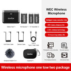 Portable 2.4GHz Wireless Lavalier Mic with Charging Case