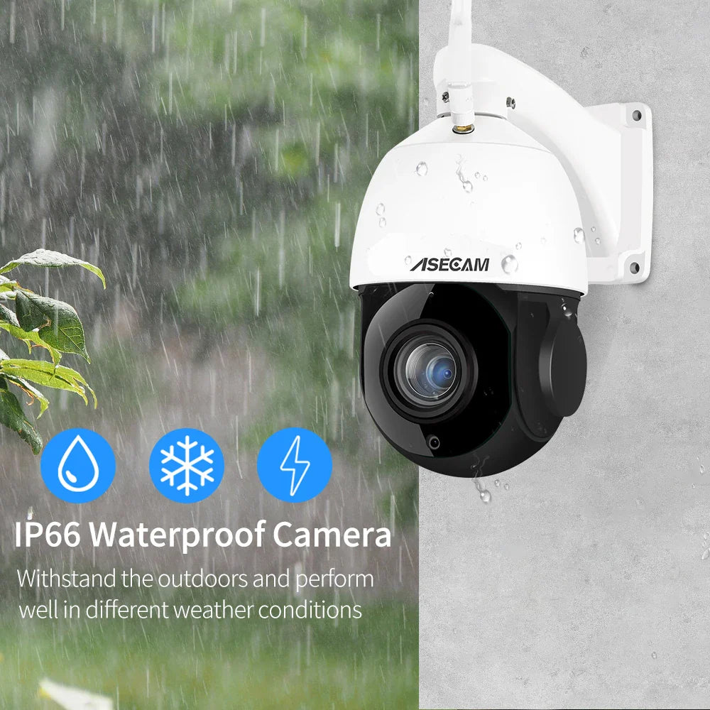 Outdoor 4K PTZ Camera 30X Zoom with Motion Alerts 8MP WIFI POE 128G