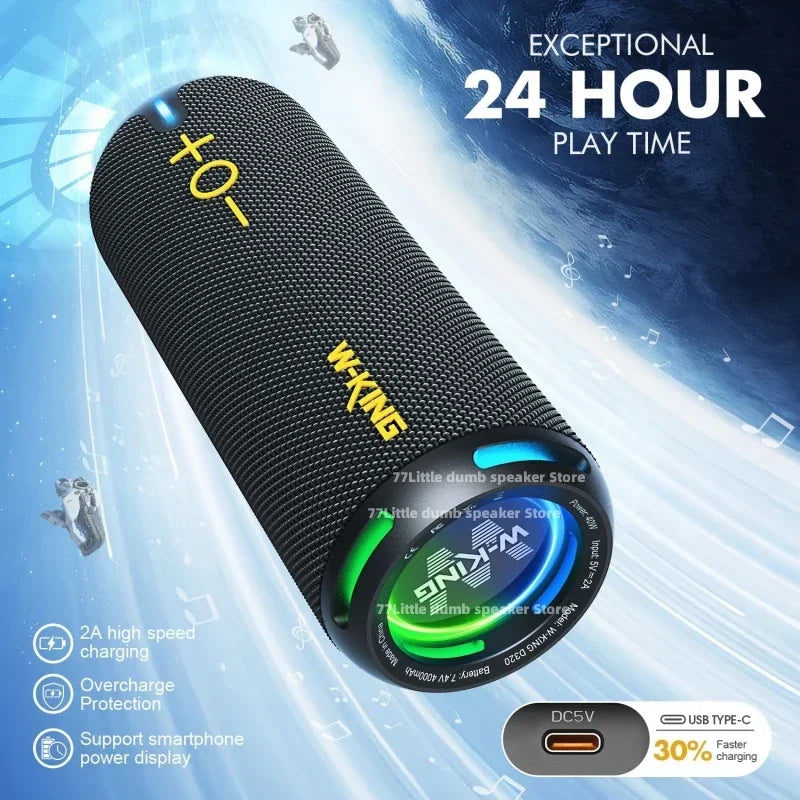 Waterproof Outdoor Bluetooth Speaker with 24Hr Battery & TWS Black