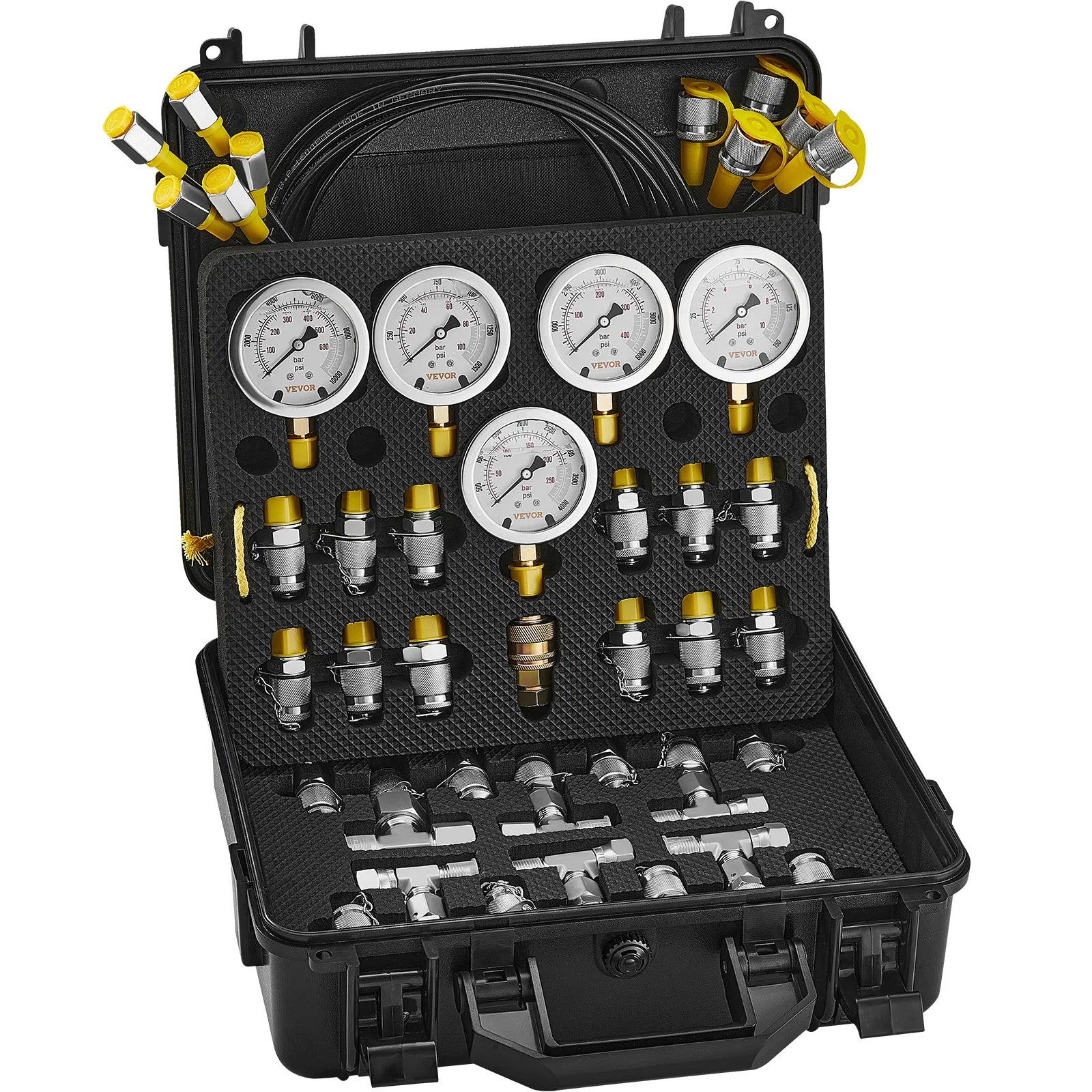 13-Piece Hydraulic Test Gauge Set for Heavy Machinery