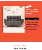 2-in-1 Foldable Sofa Bed Space-Saving Double Lounge Chair for Apartments, Gray