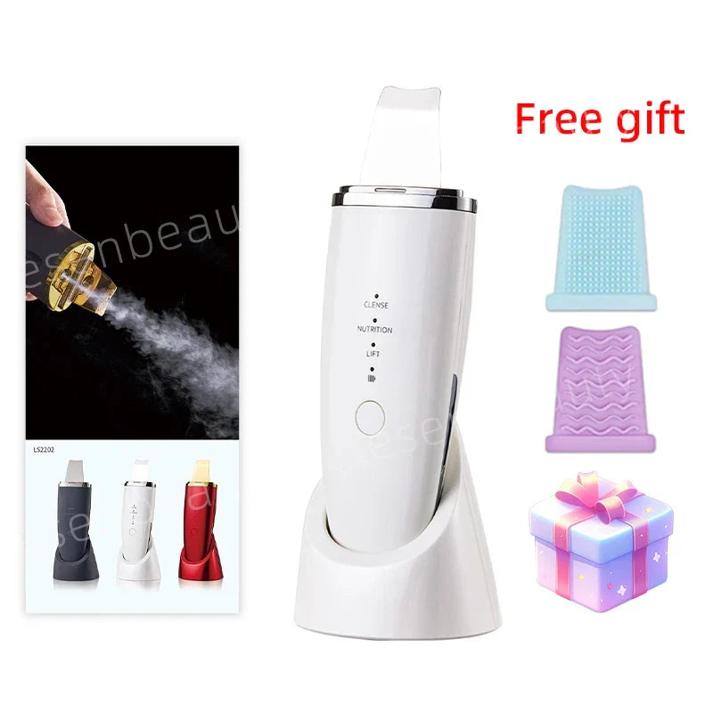 Silver Head Facial Scrubber Ultrasonic Blackhead Remover
