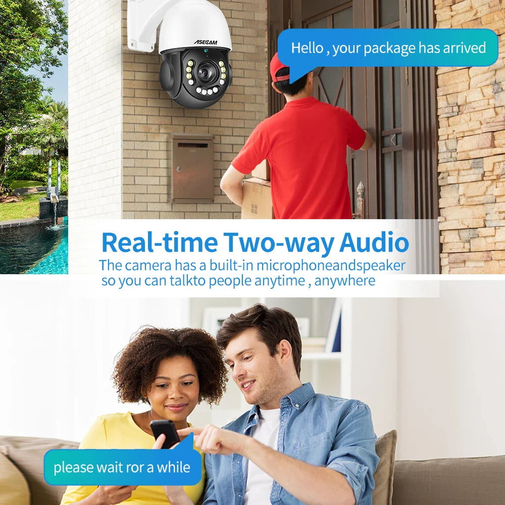 Outdoor 4K POE PTZ Camera with Smart Motion Detection 8MP 4K POE