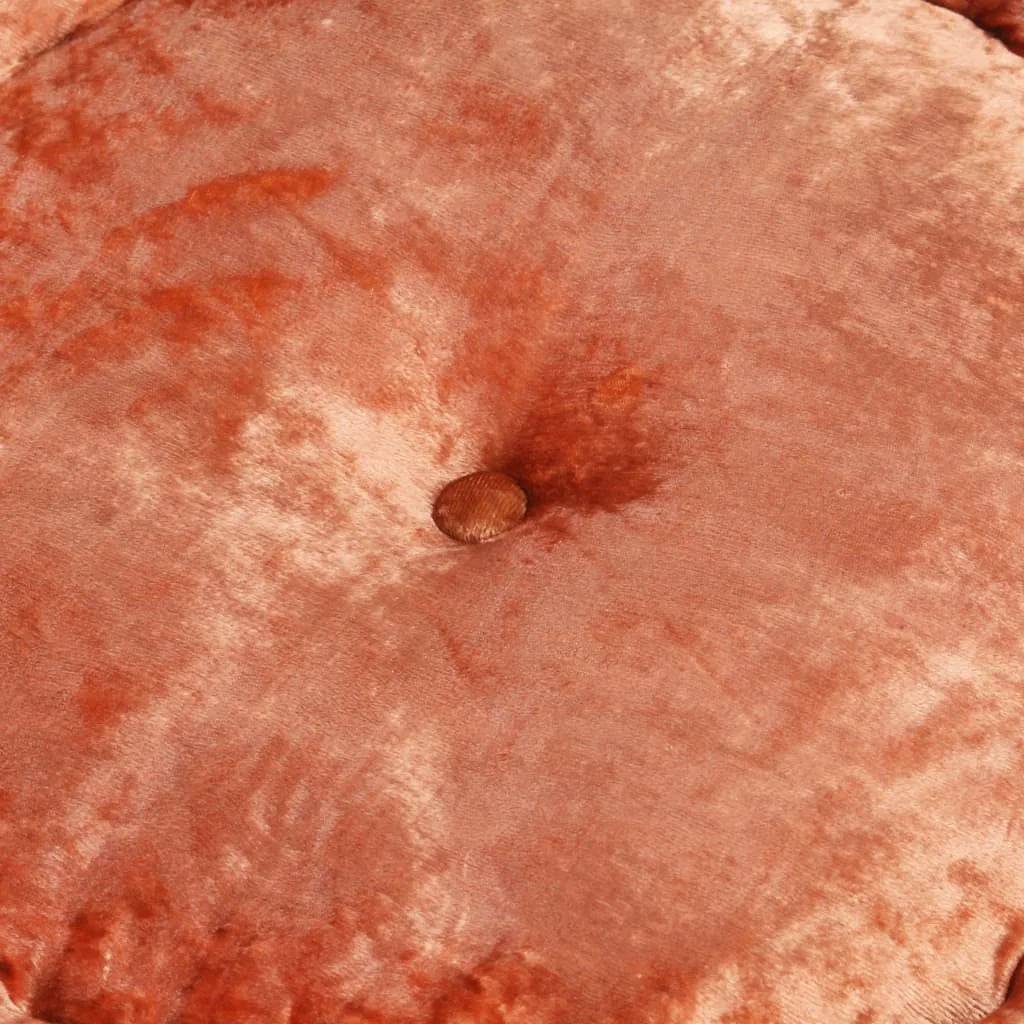 Compact Velvet Ottoman 40cm – Rust-Coloured Footstool for Living Room