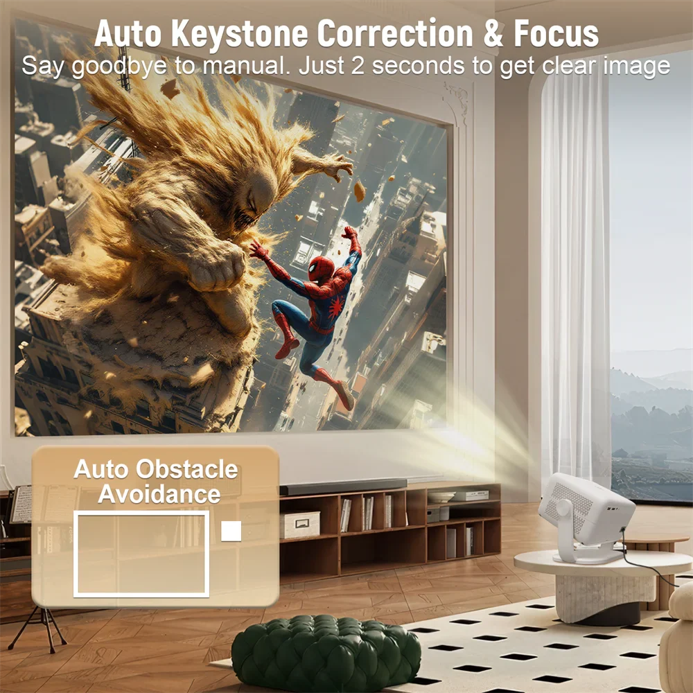 Compact 650ANSI WiFi6 Bluetooth Home Theater Projector