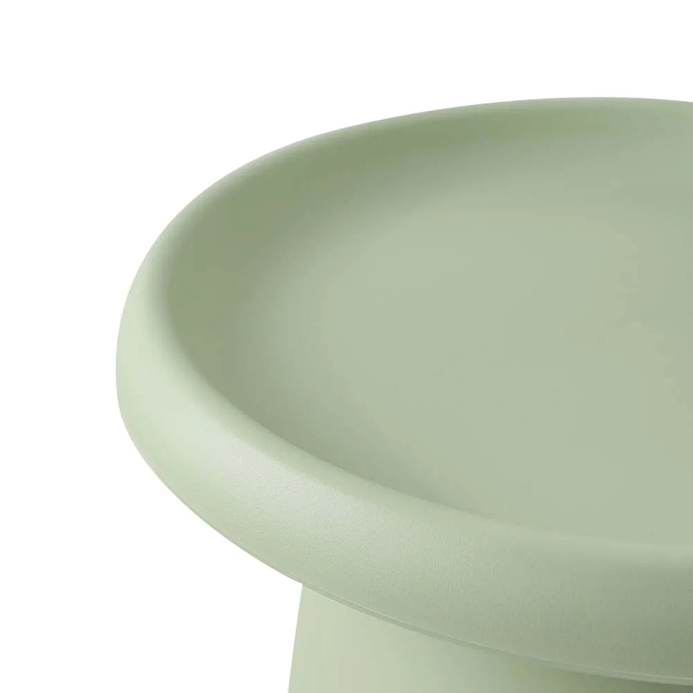 Mushroom-Style Round Coffee Table – 50cm Nordic Side Table with Wide Base (Green)