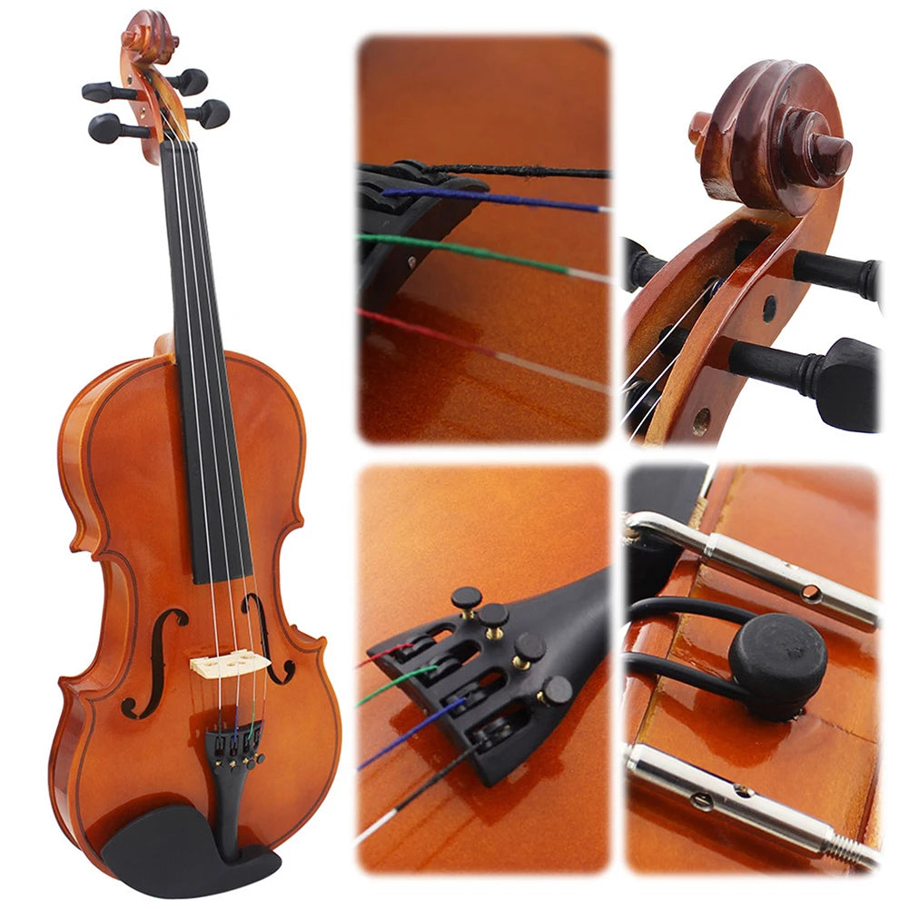 Complete Full Size 4/4 Violin Starter Kit with Case and Essential Accessories
