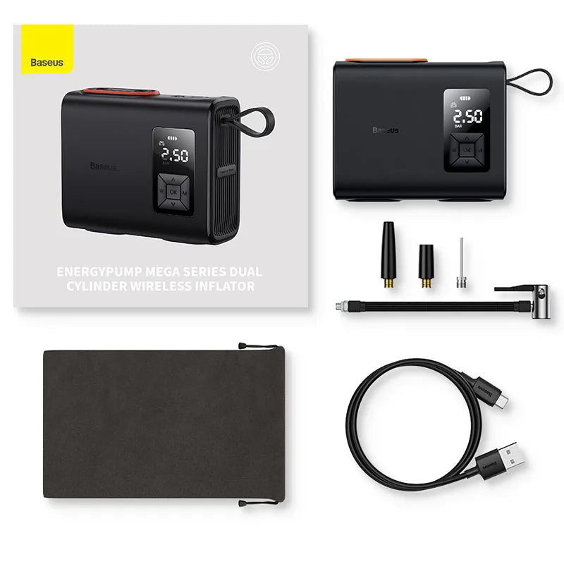 Cordless Air Compressor for Cars, Bikes, Balls, 6000mAh