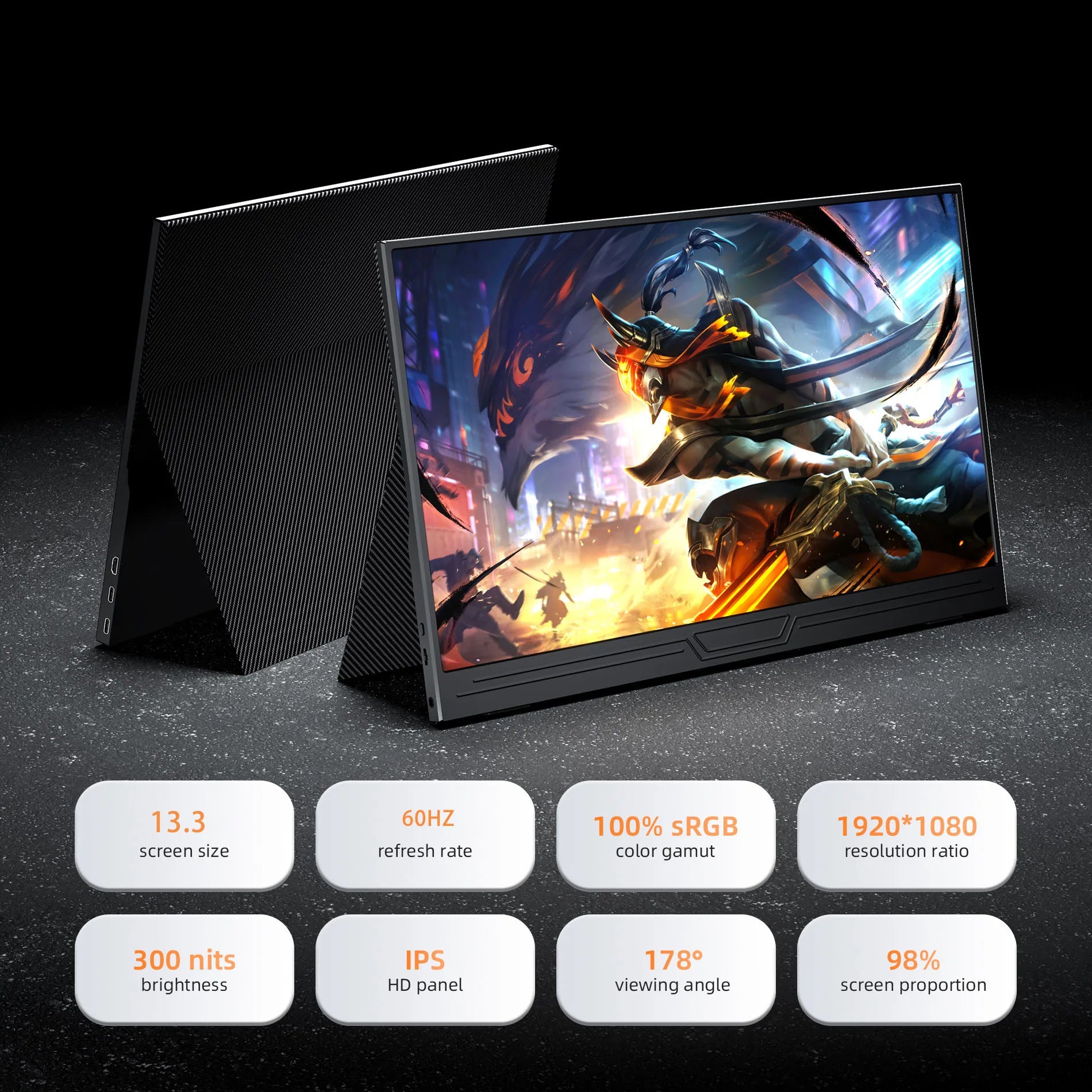 13.3" Portable 1080p Touchscreen Monitor with HDMI
