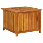 Outdoor Wooden Storage Box 75x75x58cm with Water-Resistant Liner – Solid Acacia