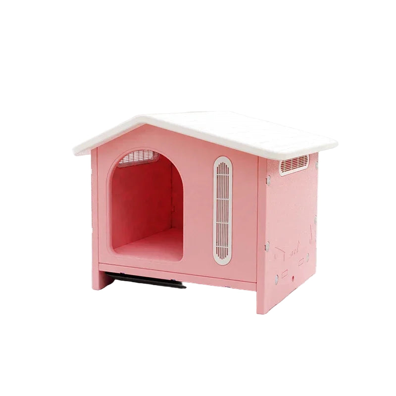 Washable Pet Kennel for Small Dogs & Cats Lightweight Plastic House for Indoor & Outdoor Use