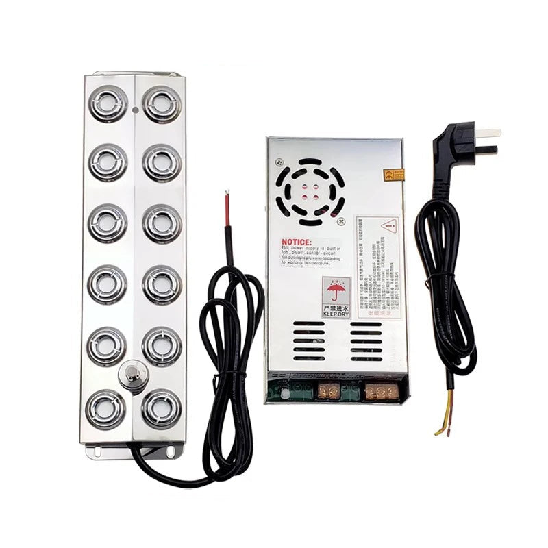12 Head Ultrasonic Mist Maker with Stainless Steel Body for Ponds, Fountains & Hydroponics