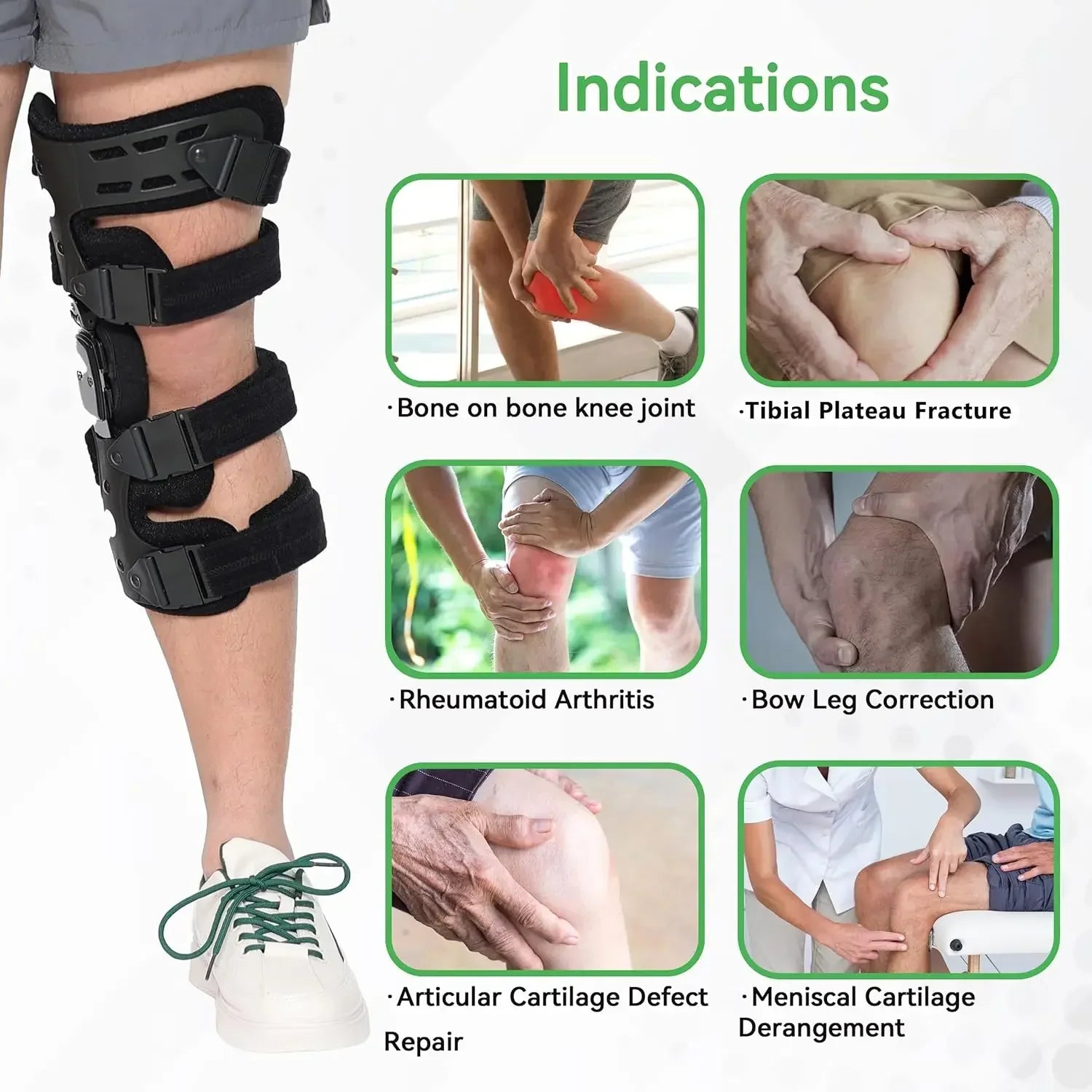 Left Knee Unloader Brace Adjustable Pain Support