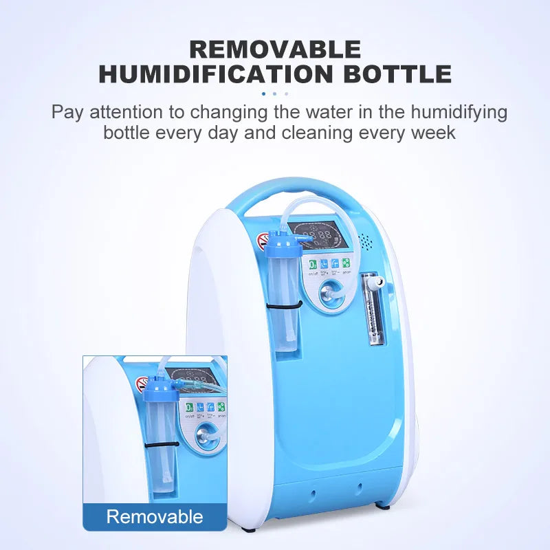 5L Portable Oxygen Concentrator for Home Use with 24H Operation