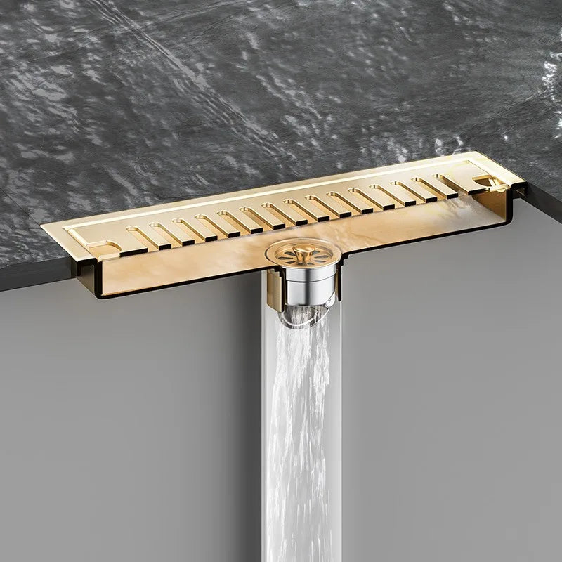 Rectangular Bathroom Floor Drain, 10x30cm, Deodorizing Slot