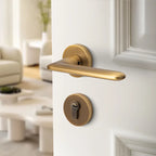 Universal Silent Door Handle, Brass Lock, Room Use