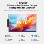 14.1-inch Portable Laptop Screen Extender with Dual FHD