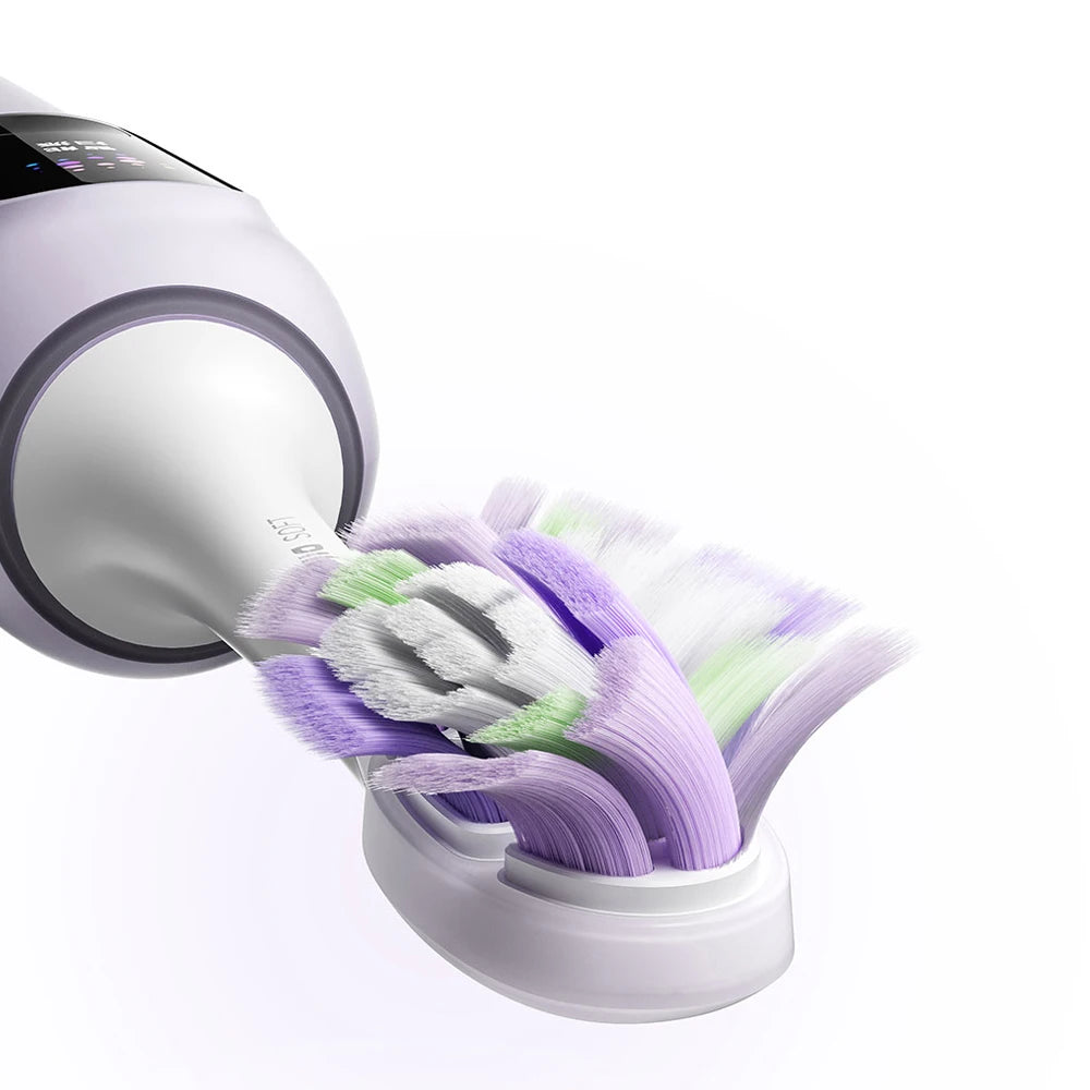 Smart Sonic Toothbrush with Display – 4 Cleaning Modes, 180-Day Battery, Travel Lock, Purple