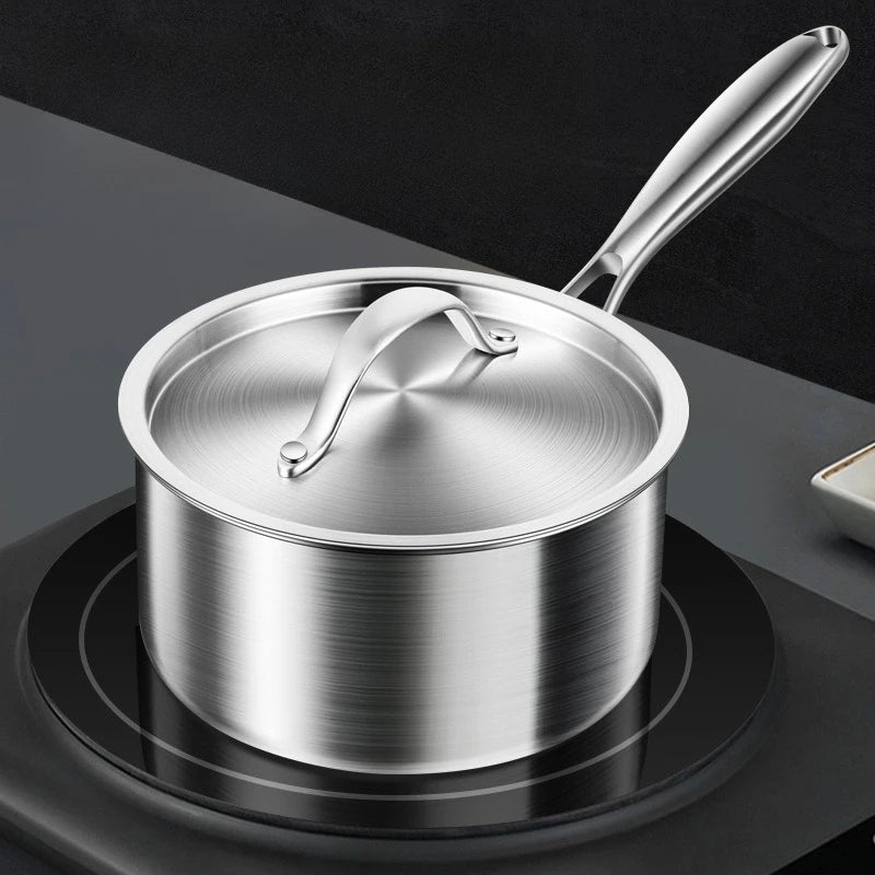18cm Uncoated Milk Pan, Food Safe Stainless Steel
