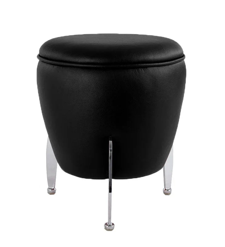 Minimalist Leather Changing Stool Small Space-Friendly Seat for Dressing Room or Office Reception