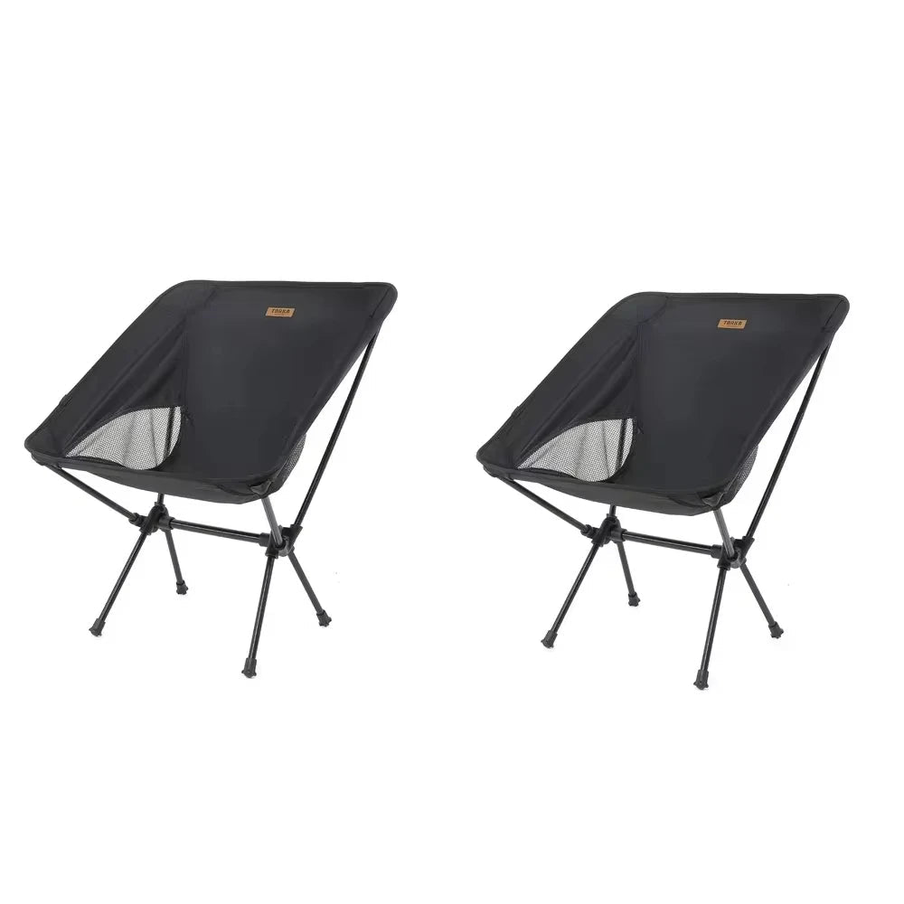 Set of 2 Foldable Camping Chairs Ultralight, Sturdy & Easy-Carry Outdoor Seating