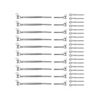10-Pack Marine-Grade Wire Balustrade Kit with Turnbuckles