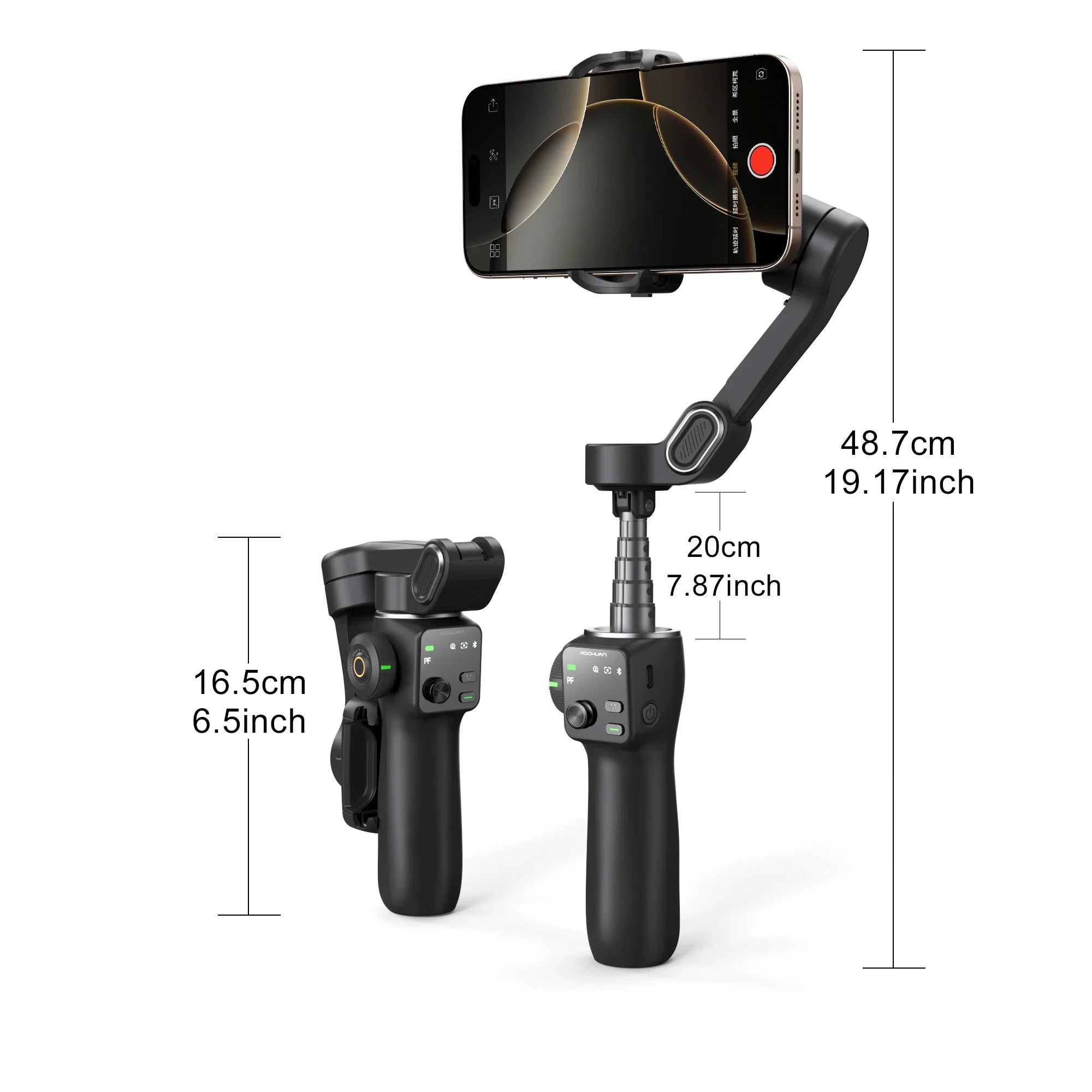 Handheld 3-Axis Stabilizer with Face Tracking & Tripod