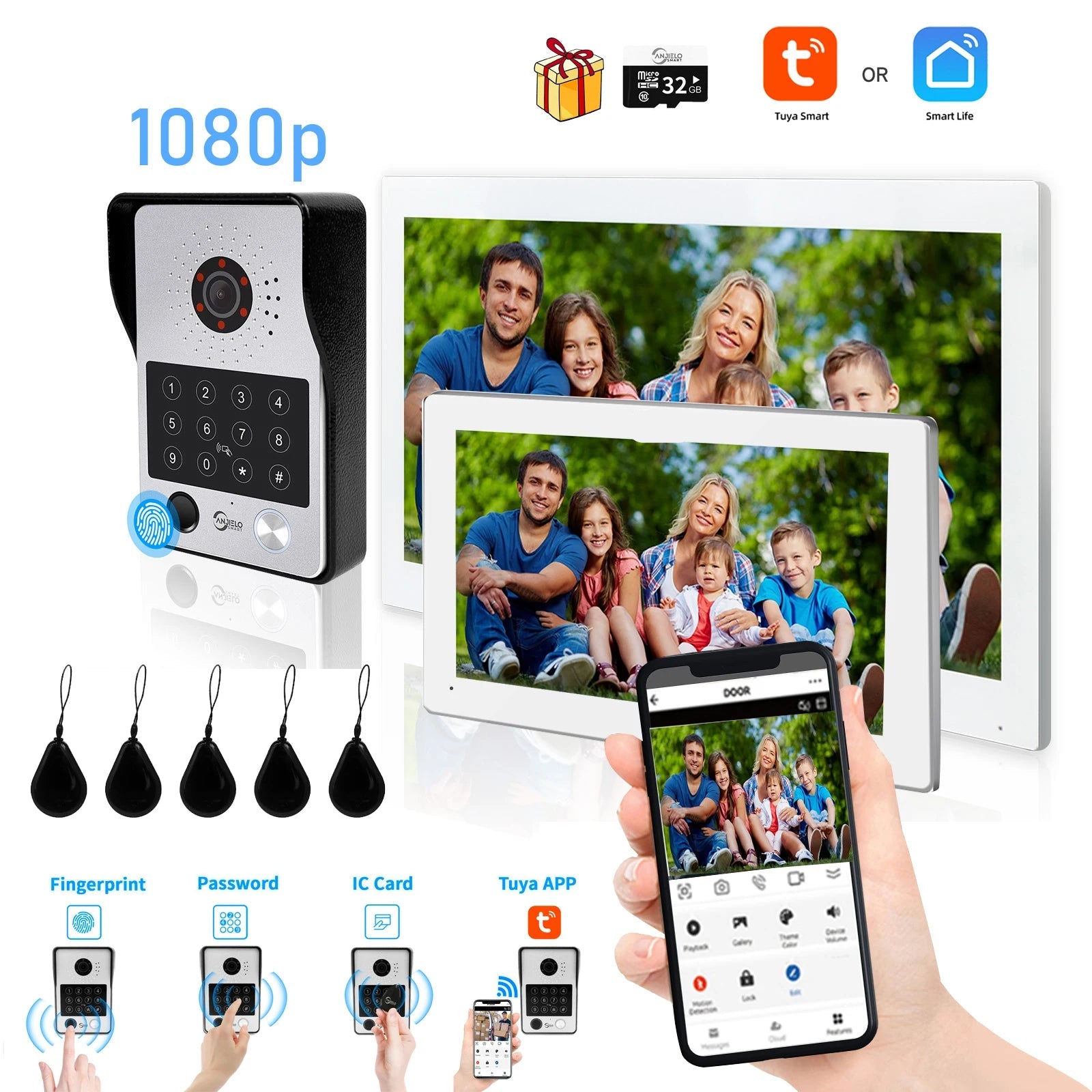 1080P Video Doorphone with Motion Detection and RFID Unlock