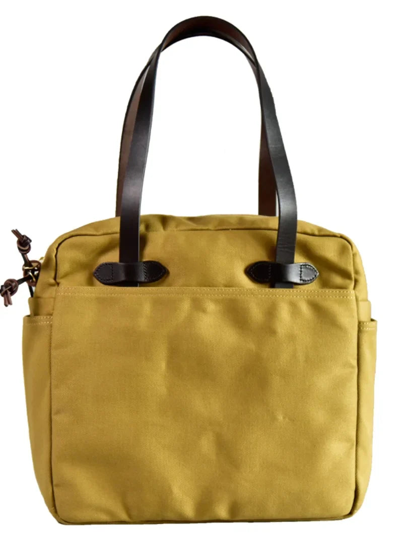 Large Canvas Travel Tote Bag – Khaki, Waterproof & Durable