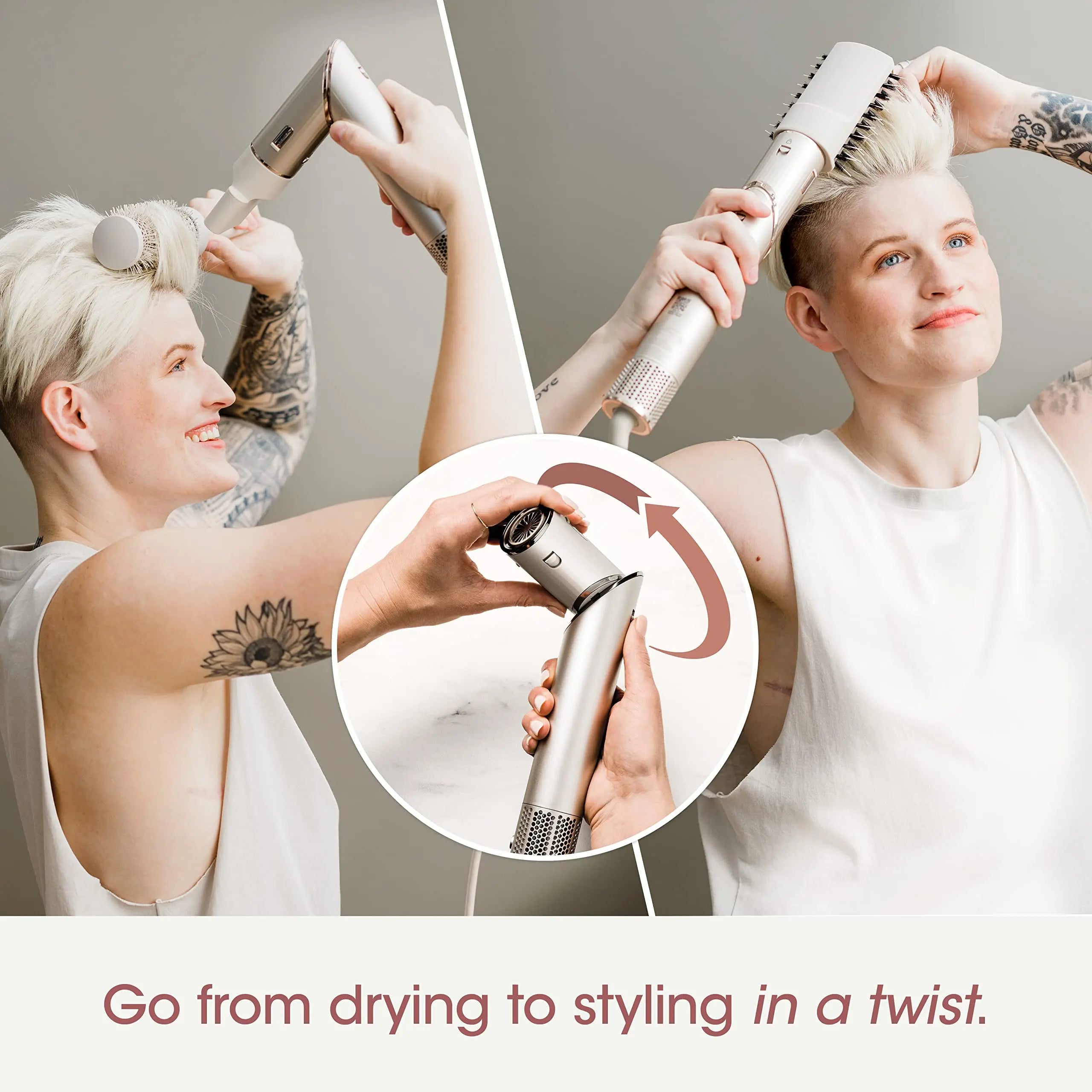 Multifunction Hair Styler with Brushes and Curlers