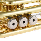 Mini Pocket Trumpet Bb Flat Brass Wind Instrument - Gold