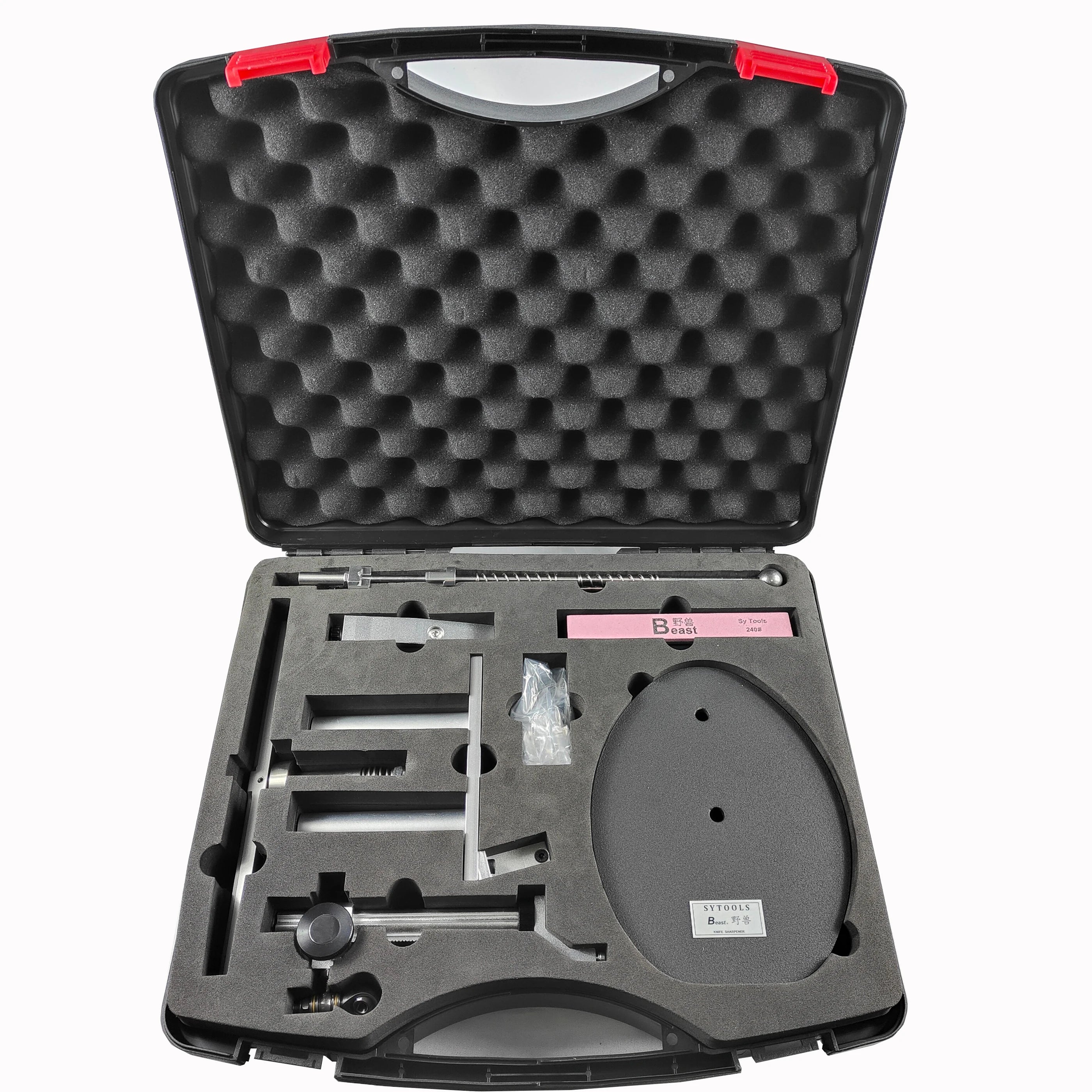 Multi-Angle Kitchen & Outdoor Knife Sharpener with Aluminum Clamp and Magnifying Glass