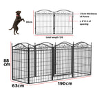 Portable 8-Panel Dog Playpen with Lockable Gate for Indoor and Outdoor Spaces Black